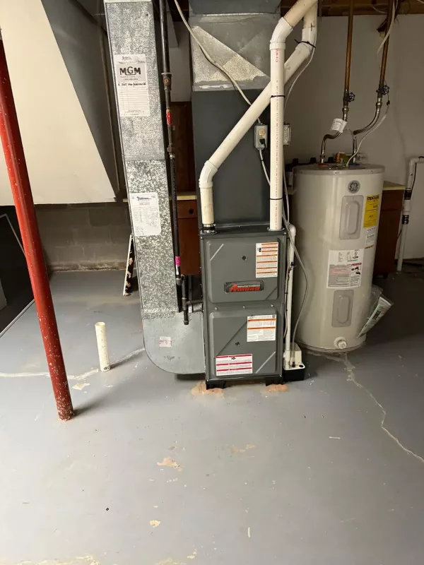 Central air conditioning air handler installation in Fairport NY 14450