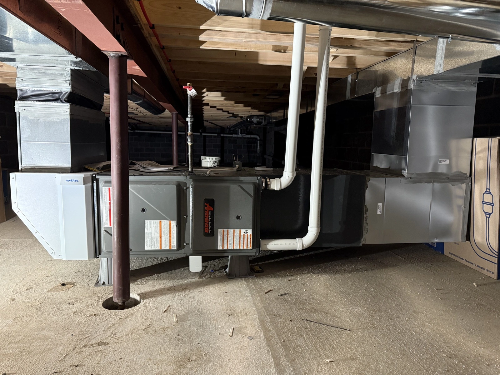 Furnace system during repair in Webster NY