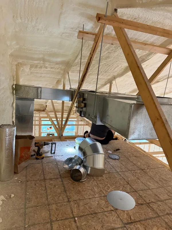 HVAC ductwork installation home by MGM Heating and Cooling