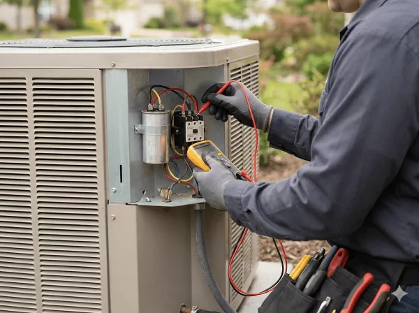 Professional AC diagnostic check to confirm system condition and help compare repair options vs replacement.